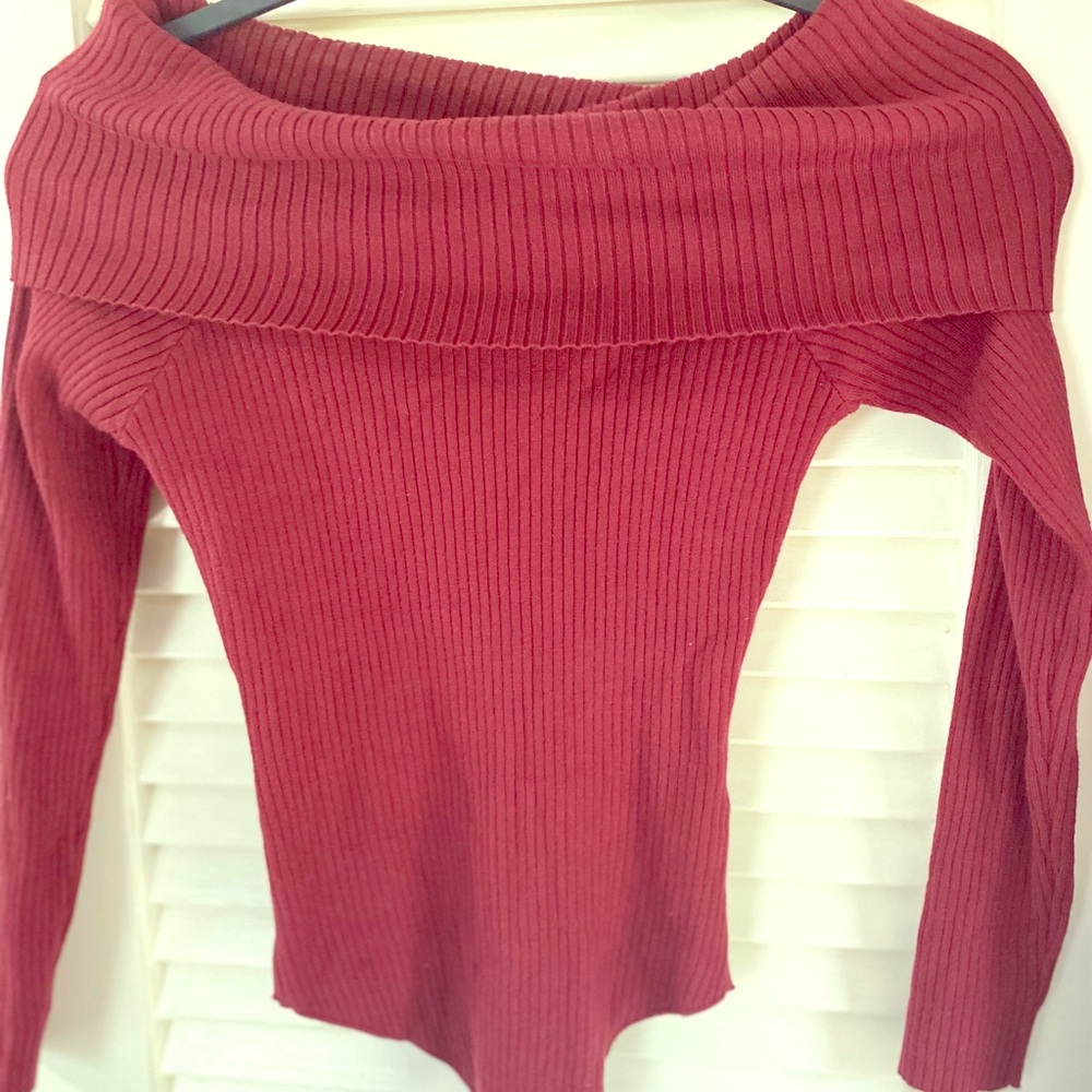 Windsor Maroon Off The Shoulder Bodysuit